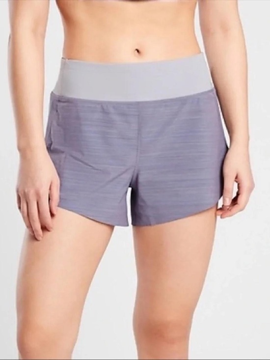 Athleta Pants - Athleta Light Gray-Waist Heathered Lavender Athletic Shorts